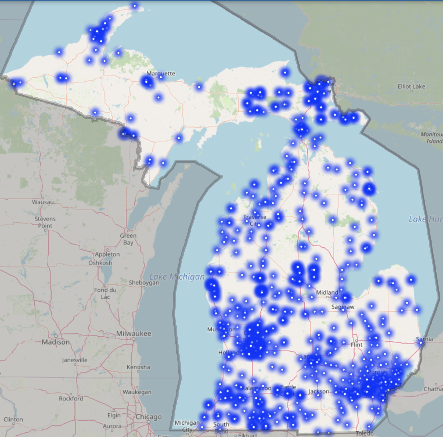 Michigan Wi-Fi Hotspots Map